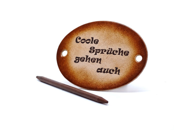 Vickys World Leder Haarspange - OX Antique - Name & Text – Bild 6