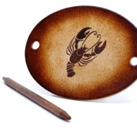 Vickys World Leder Haarspange - OX Antique - Sternzeichen Krebs