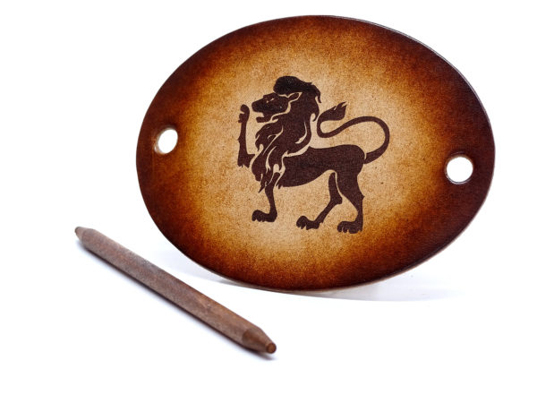 Vickys World Leder Haarspange - OX Antique - Sternzeichen Löwe