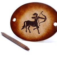 Vickys World Leder Haarspange - OX Antique - Schütze