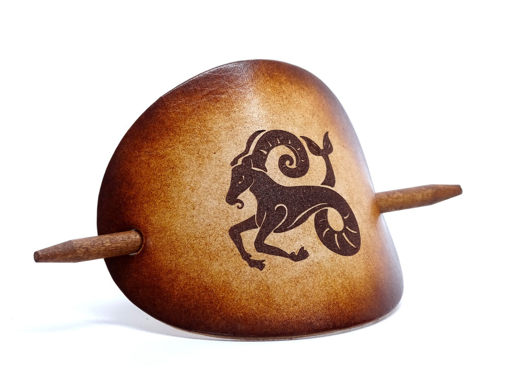 Haarspange Sternzeichen Löwe - Messing Mit Neusilber Rustikal