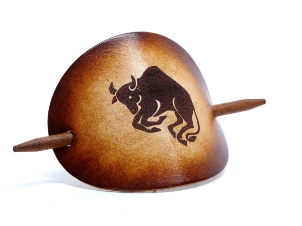 Vickys World Leder Haarspange - OX Antique - Sternzeichen Stier – Bild 3