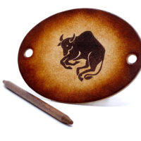 Vickys World Leder Haarspange - OX Antique - Sternzeichen Stier
