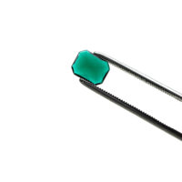 Schmuckstein - Cabochon Achteck facettiert - 10x13 mm - Grün - Smaragdfarben – Bild 3