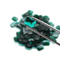 Schmuckstein - Cabochon Achteck facettiert - 10x13 mm - Grün - Smaragdfarben