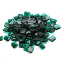 Schmuckstein - Cabochon Achteck facettiert - 10x13 mm - Grün - Smaragdfarben – Bild 6