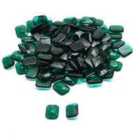 Schmuckstein - Cabochon Achteck facettiert - 10x13 mm - Grün - Smaragdfarben – Bild 4
