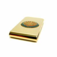 Messing Geldscheinklammer - Geldspange mit Kompassrose
