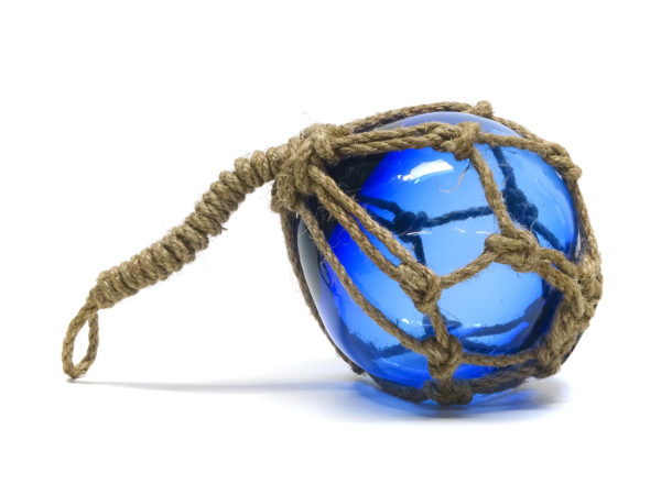 Fischerkugel im Netz - Blau 7,5cm