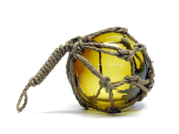 Fischerkugel im Netz - Gelb 7,5cm