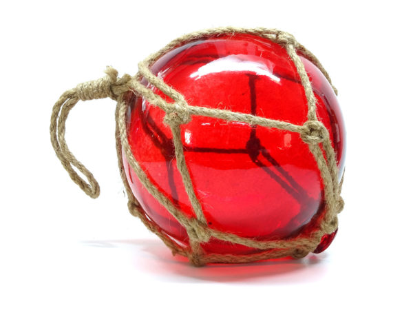 Fischerkugel im Netz - Rot 17,5cm - B-Ware