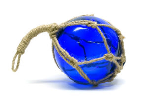 Fischerkugel im Netz - Blau 10cm