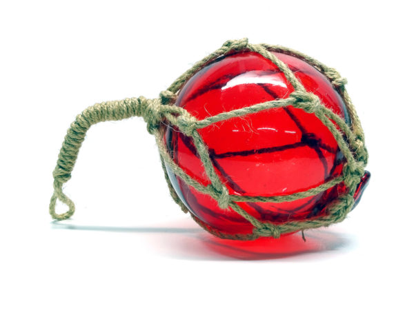 Fischerkugel im Netz - Rot 10cm - B-Ware