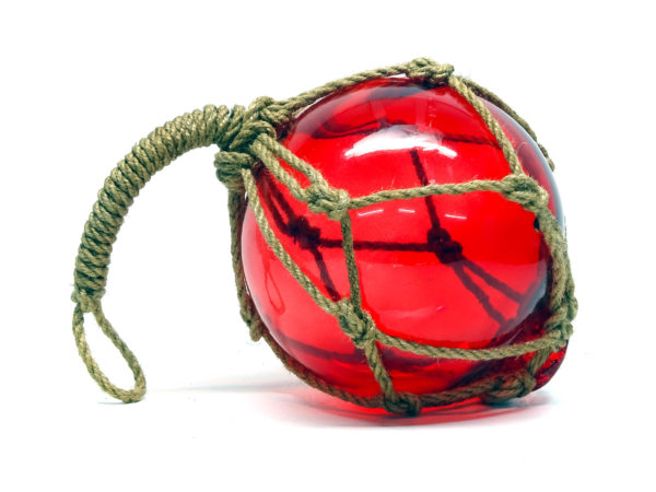 Fischerkugel im Netz - Rot 12,5cm