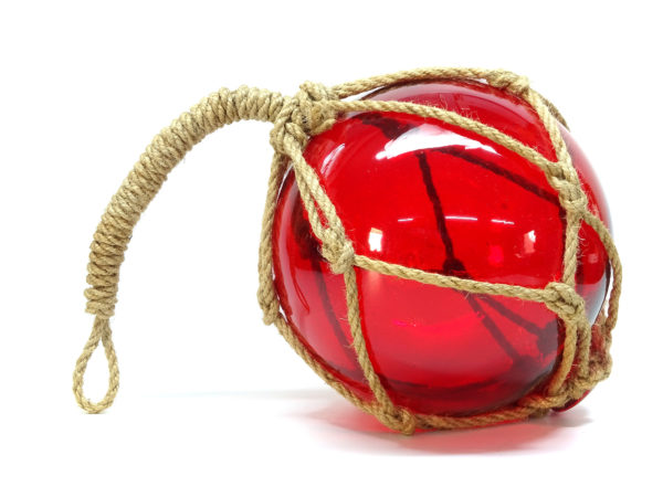 Fischerkugel im Netz - Rot 15cm