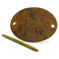 Vickys World Leder Haarspange OX Paisley