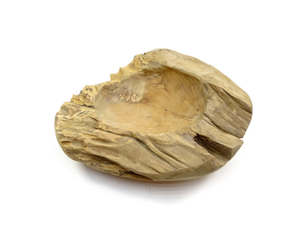 Teak Holz Schale Massiv #S3 Nature - WYSIWYG