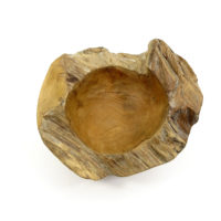 Teak Holz Schale Massiv #S5 Nature - WYSIWYG – Bild 3