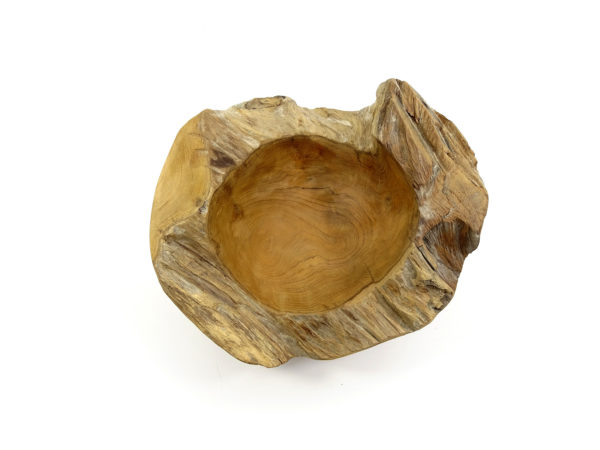 Teak Holz Schale Massiv #S5 Nature - WYSIWYG – Bild 3