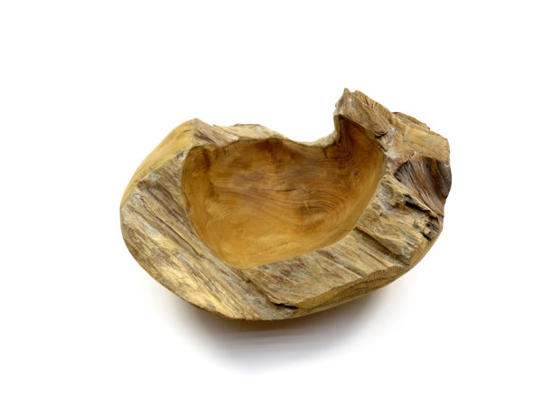 Teak Holz Schale Massiv #S5 Nature - WYSIWYG