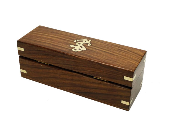 Messing Rumbecher 4er Set in der Teak Holz Box – Bild 6
