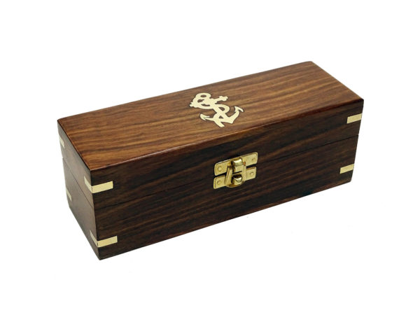 Messing Rumbecher 4er Set in der Teak Holz Box – Bild 2