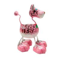 Tiger Katze - Pappmache - Pink - XL - Skulptur - Kunst