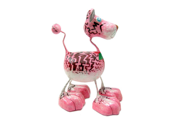 Tiger Katze - Pappmache - Pink - XL - Skulptur - Kunst