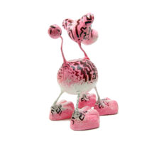 Tiger Katze - Pappmache - Pink - XL - Skulptur - Kunst