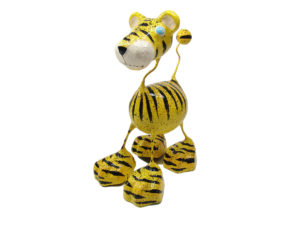 Tiger Katze - Pappmache - Gelb - XL - Skulptur - Kunst