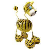 Tiger Katze - Pappmache - Gelb - XXL - Skulptur - Kunst
