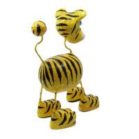 Tiger Katze - Pappmache - Gelb - XXL - Skulptur - Kunst