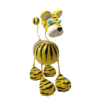 Tiger Katze - Pappmache - Gelb - XXL - Skulptur - Kunst