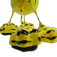 Tiger Katze - Pappmache - Gelb - XL - Skulptur - Kunst