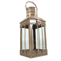 Eckige Cargo Laterne - Shabby Chic - Beige-Braun - Colmore