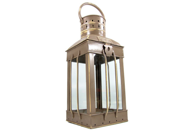 Eckige Cargo Laterne - Shabby Chic - Beige-Braun - Colmore