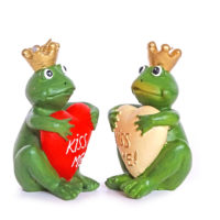 Froschkönig Kerze mit Herz - Kiss me