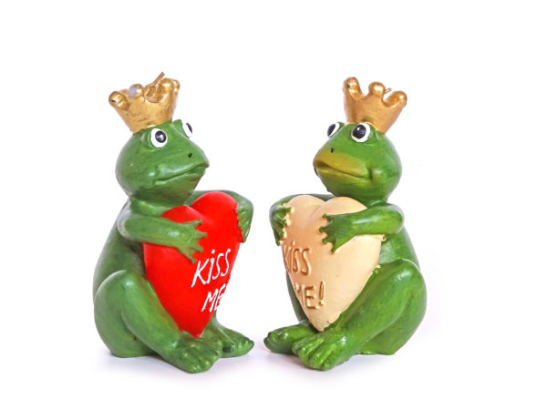 Froschkönig Kerze mit Herz - Kiss me