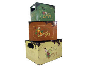 Aufbewahrungsboxen Metall 3er Set -Fruit - Emaille Look