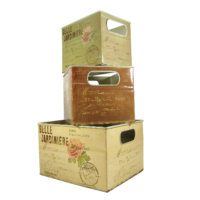 Aufbewahrungsboxen Metall 3er Set - Paris - Emaille Look
