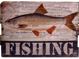 Holzbild - Fishing Marseille II - Retro Trash Look