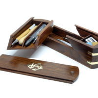 Maritime Stiftebox in Holz und Messing
