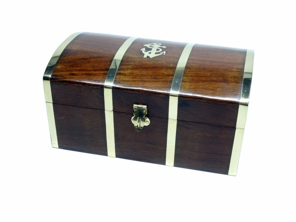 Schmuckkästchen Schatulle - Schatzkiste - Holz Messing – Bild 2