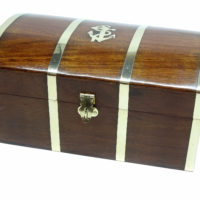 Schmuckkästchen Schatulle - Schatzkiste - Holz Messing