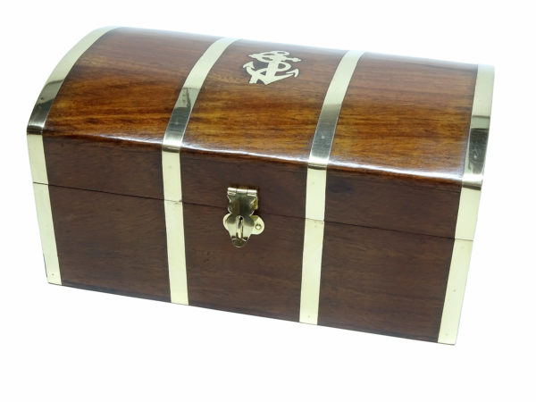 Schmuckkästchen Schatulle - Schatzkiste - Holz Messing