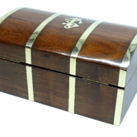 Schmuckkästchen Schatulle - Schatzkiste - Holz Messing – Bild 3