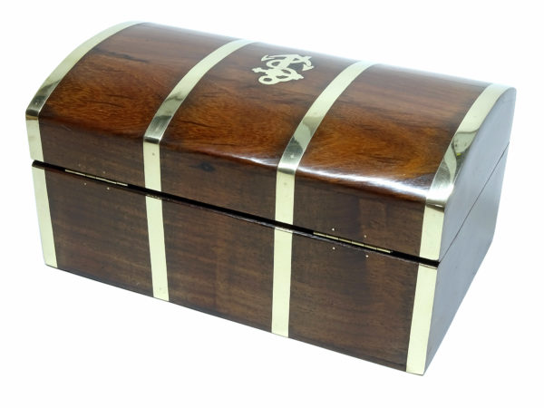 Schmuckkästchen Schatulle - Schatzkiste - Holz Messing – Bild 3
