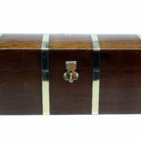 Schmuckkästchen Schatulle - Schatzkiste - Holz Messing – Bild 4