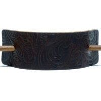 Vickys World Leder Haarspange - OX Stripe Paisley Dark