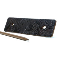 Vickys World Leder Haarspange - OX Stripe Paisley Dark – Bild 4